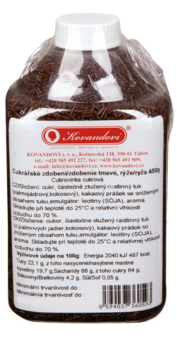 Kovandovi Cukrársky posyp ryža tmavá 450 g