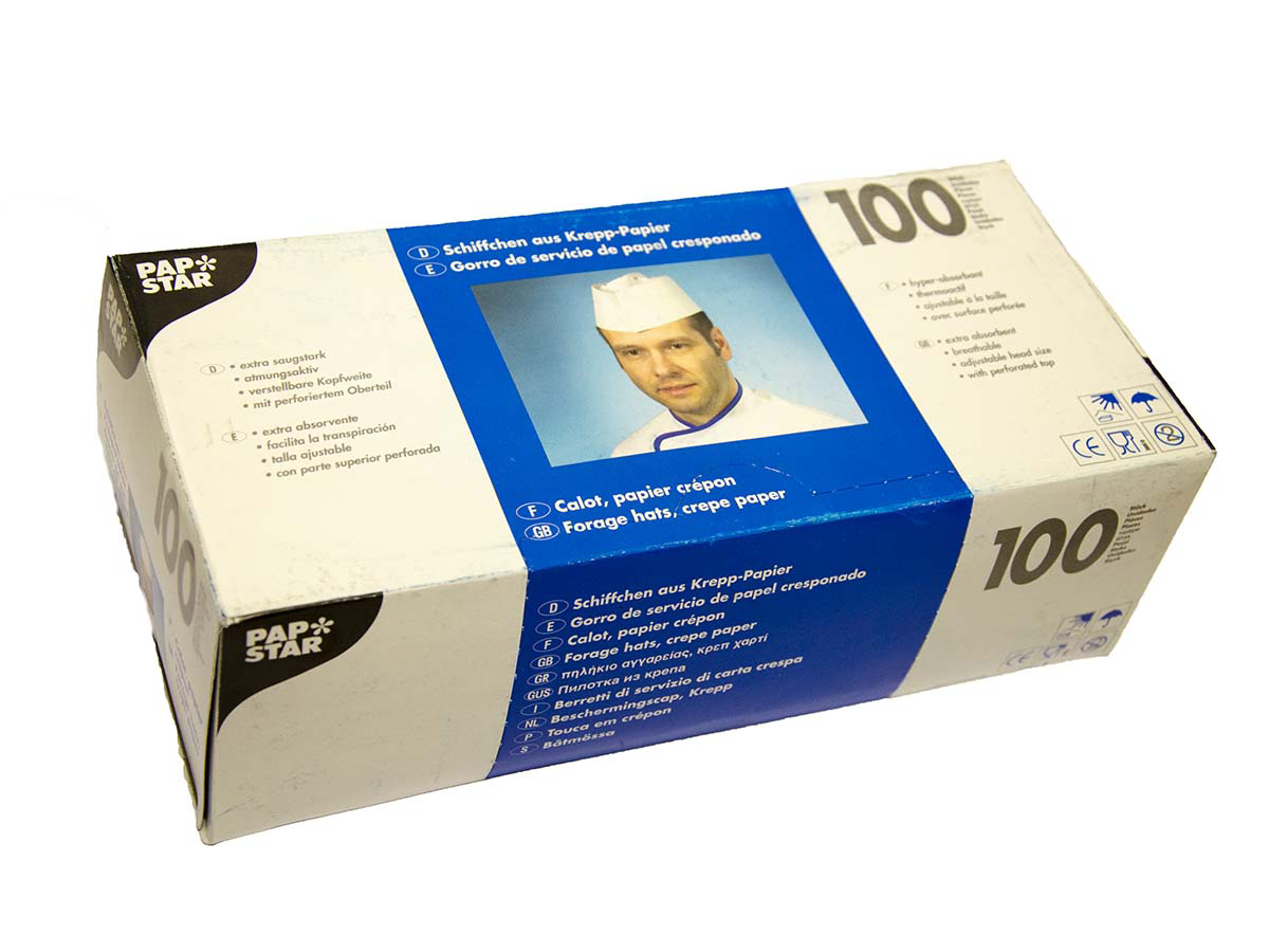 Čiapka biela veľkosť 55-56 Papstar 100ks