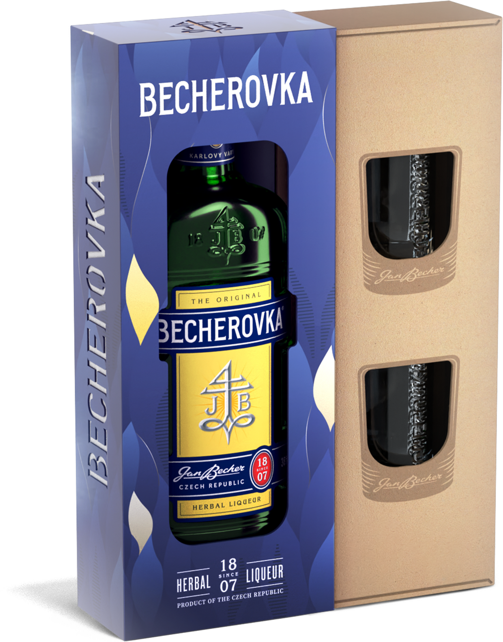 BECHEROVKA 38% 700 ml + poháre 2 ks