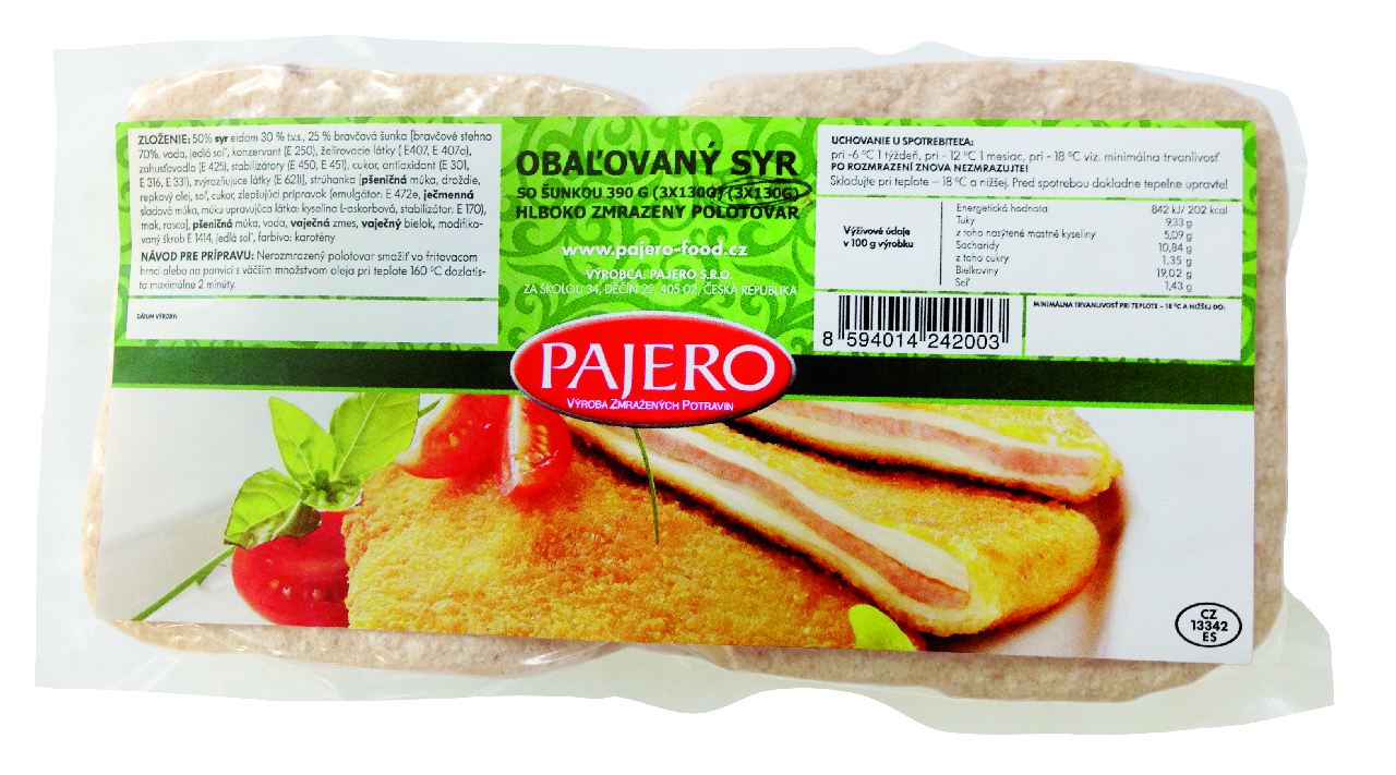 Pajero Obaľovaný syr so šunkou mraz. 3x130 g
