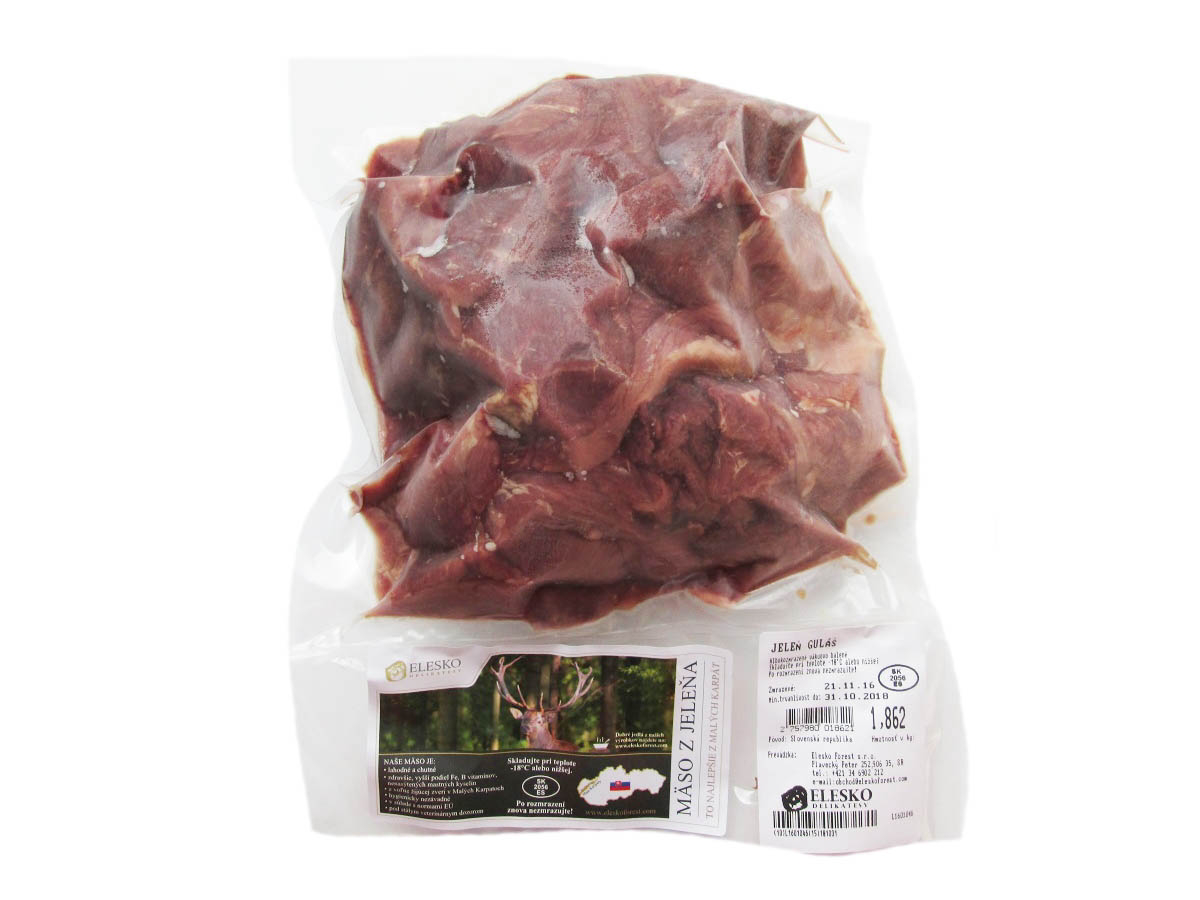 Elesko Jeleň guláš vákuové balenie mraz. váž. cca 1,5 kg