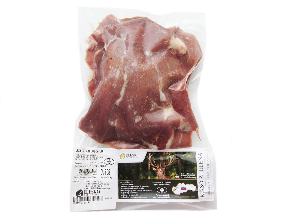 Elesko Jeleň krkovica bez kosti mraz. váž. cca 1,5 kg
