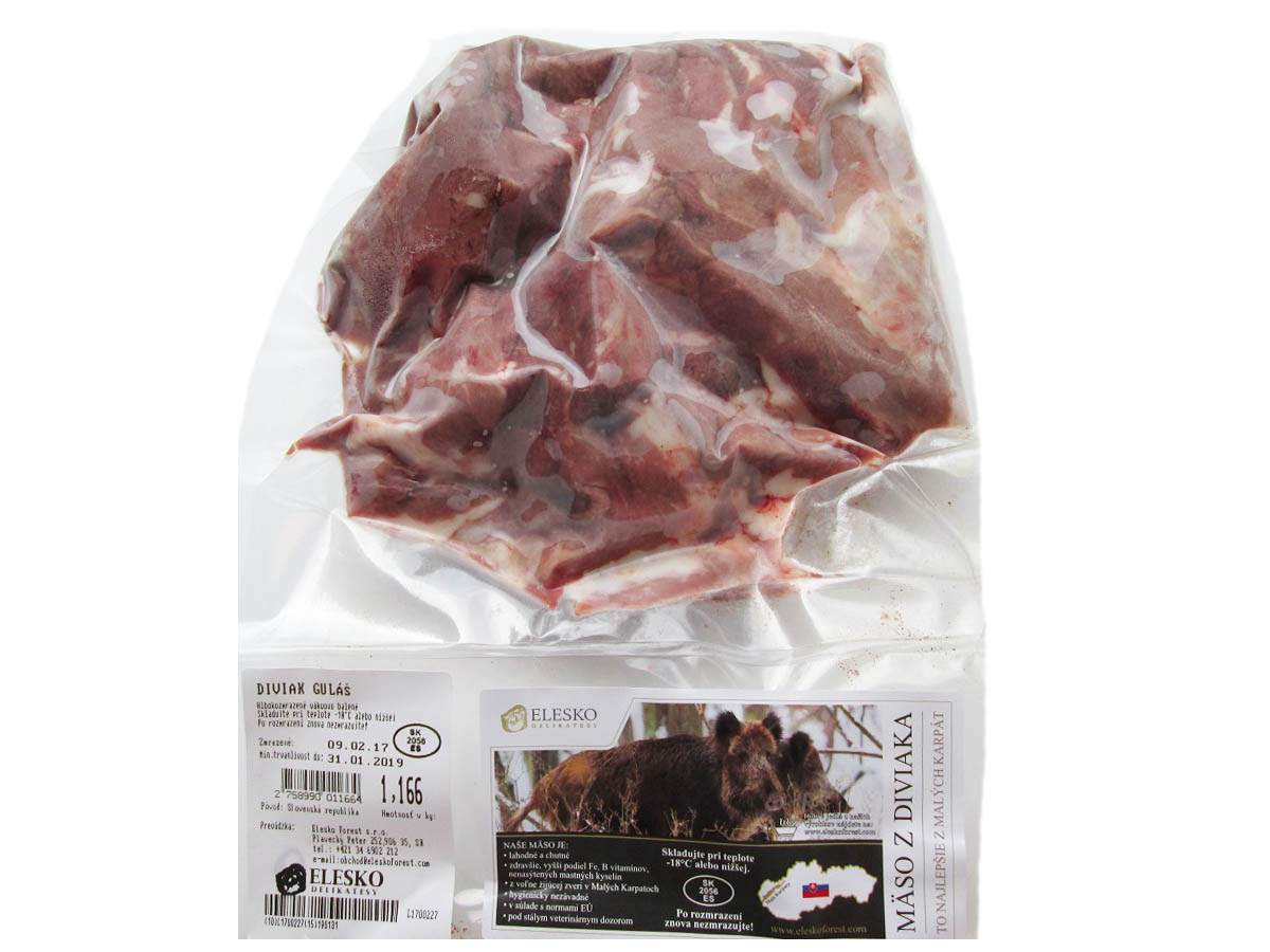 Elesko Diviak na guláš mraz. váž. cca 1,5kg 