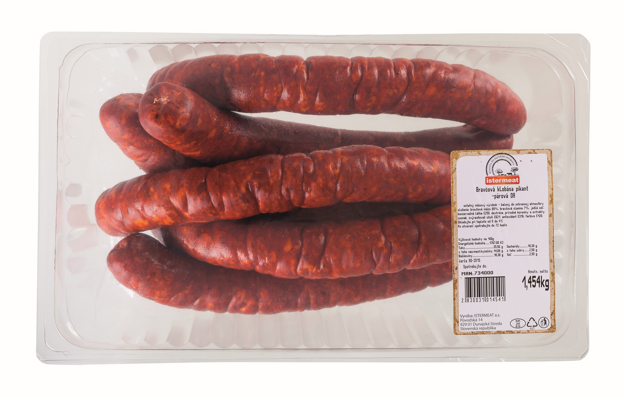 ISTERMEAT Bravčová klobása pikant ochr.atmosféra chlad. váž. cca 1,5 kg