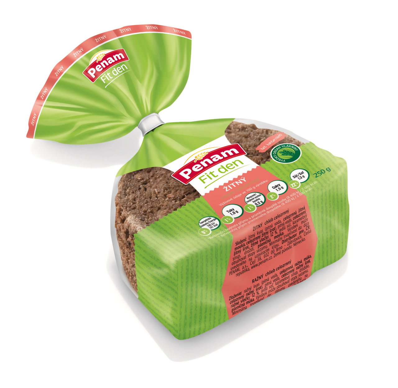 Penam Fit Chlieb ražný celozrnný balený krájaný 250 g