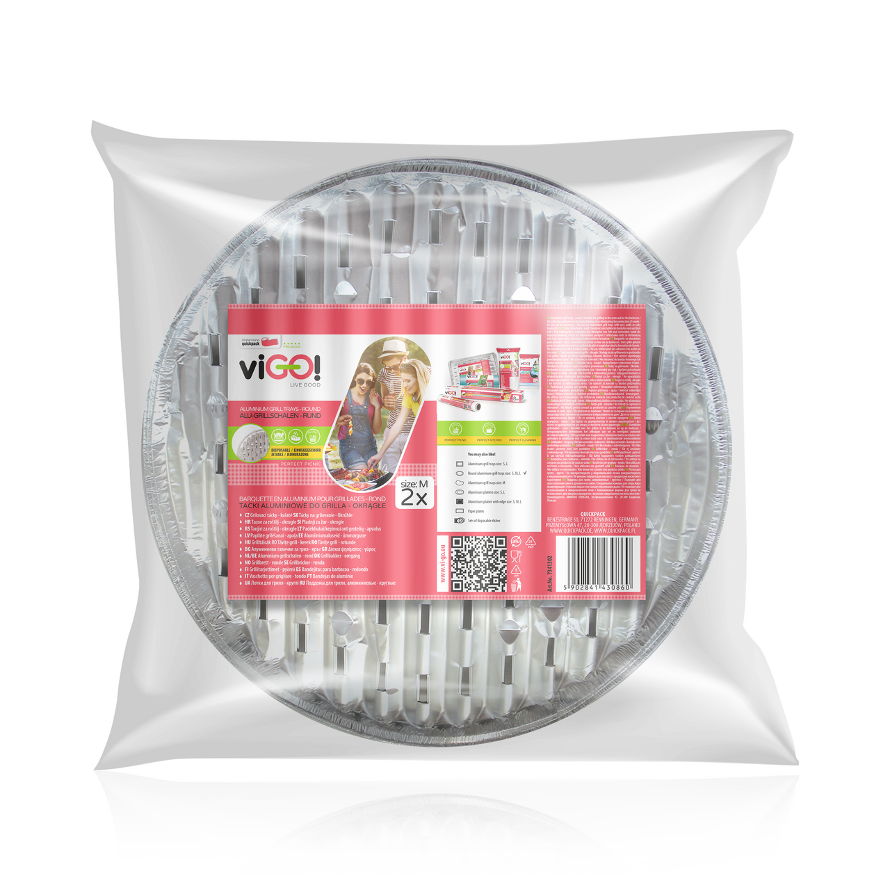 viGO! Miska grilovacia guľatá 34 cm 2 ks
