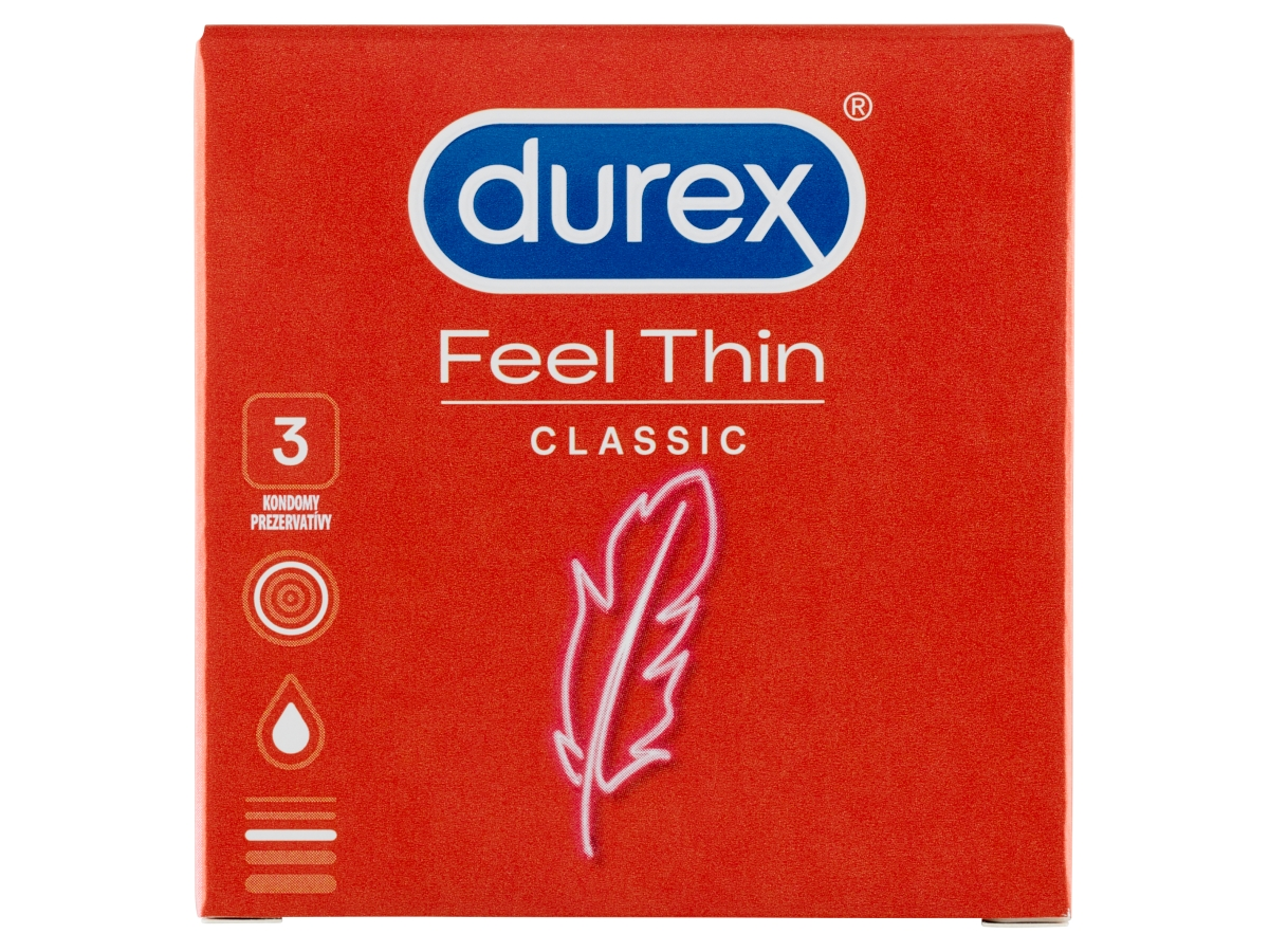 durex Feel Thin Classic prezervatív 3 ks