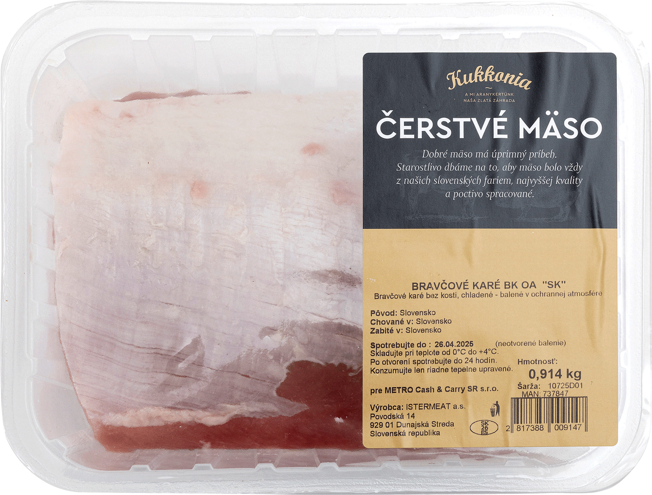 Istermeat Bravčové karé bez kosti kuch.úprava ochr.atmosféra SK chlad. váž. cca 800 g