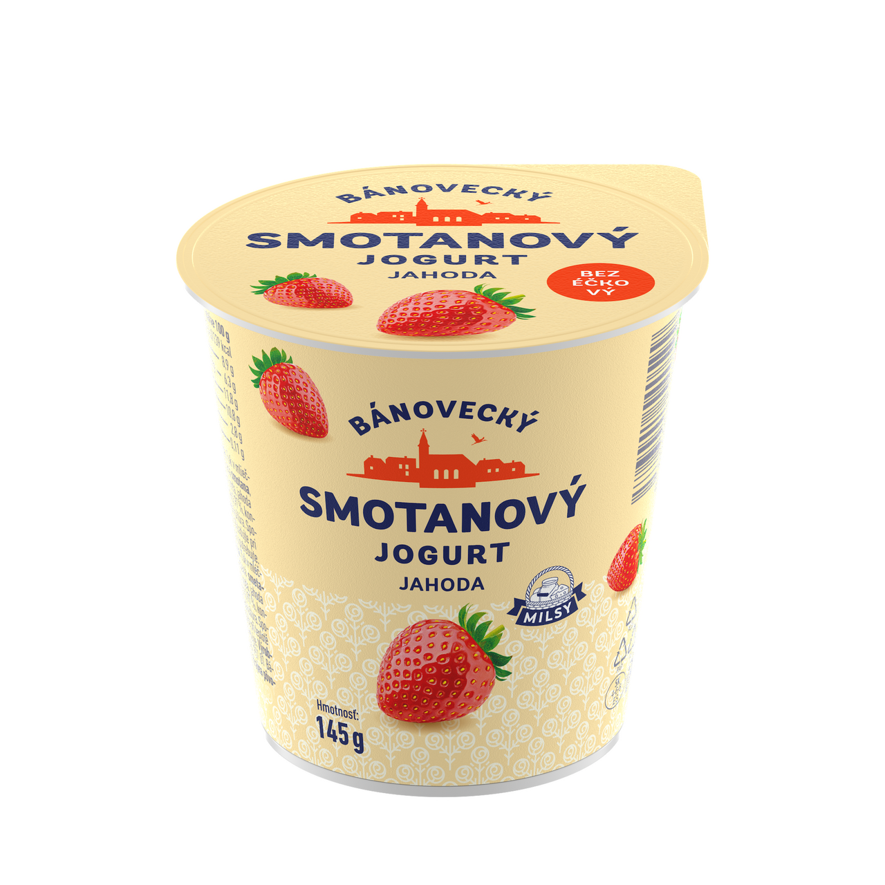 MILSY Bánovecký smotanový jogurt jahoda chlad. 10 x 145 g