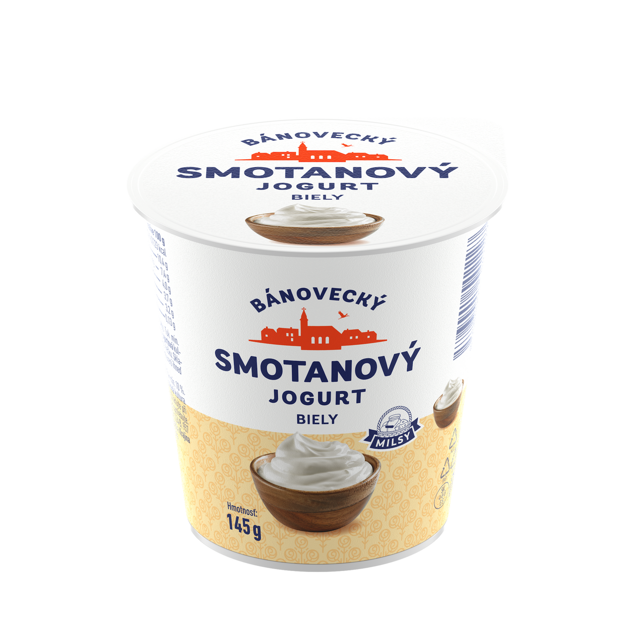 MILSY Bánovecký smotanový jogurt biely chlad. 10 x 145 g