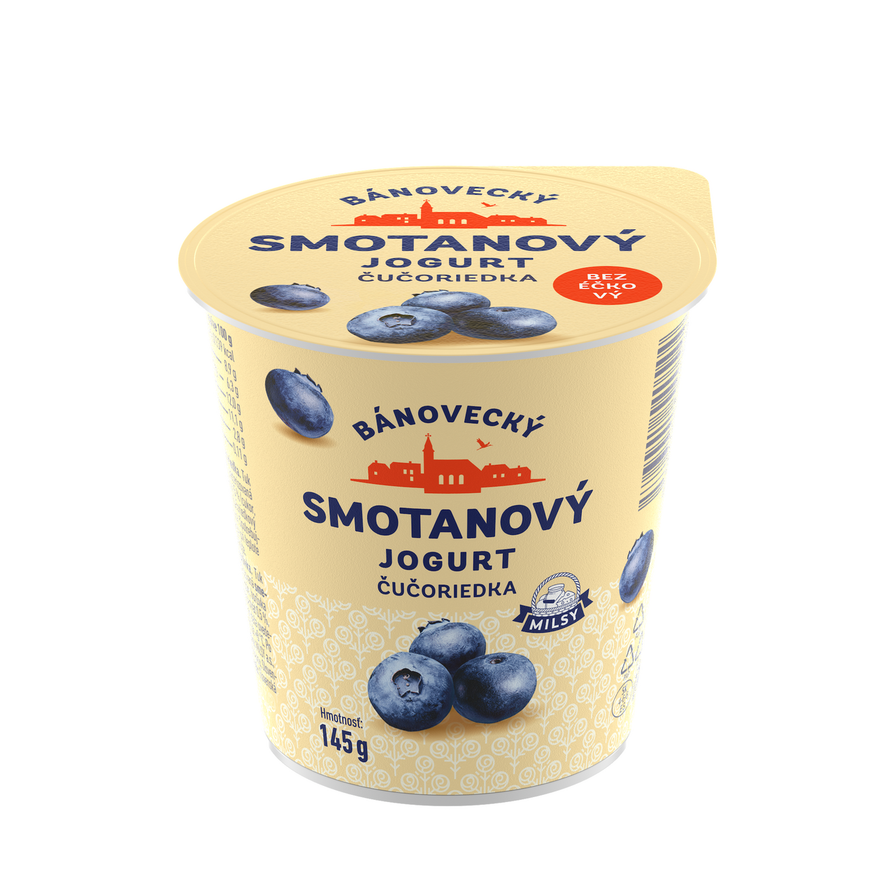 MILSY Bánovecký smotanový jogurt čučoriedka chlad. 10 x 145 g