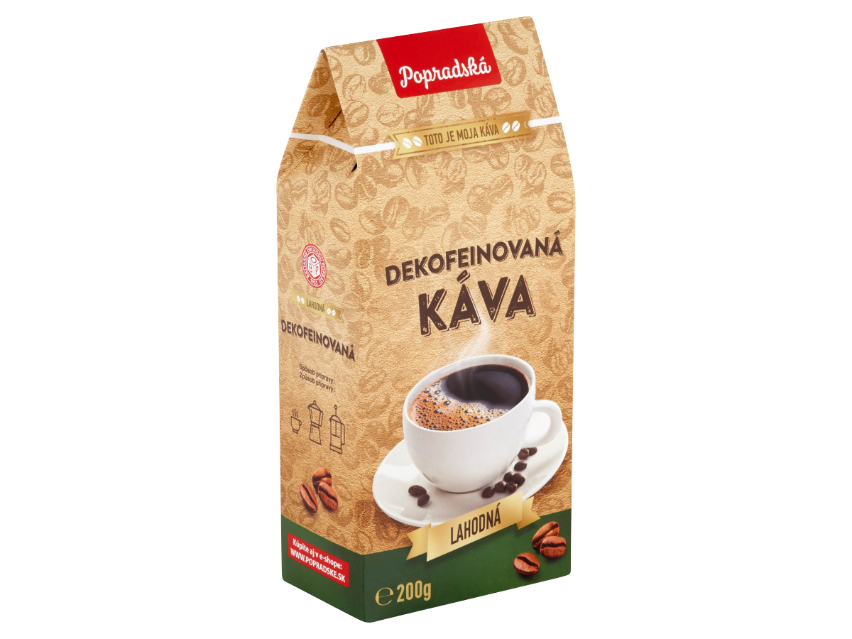 Popradská Dekofeinovaná káva mletá 200 g