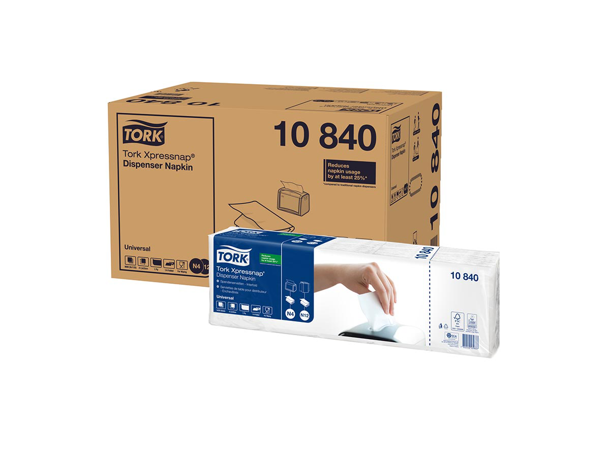 TORK Servítky papierové do zásobníka biele Xpressnap 8 x 5 x 225 ks