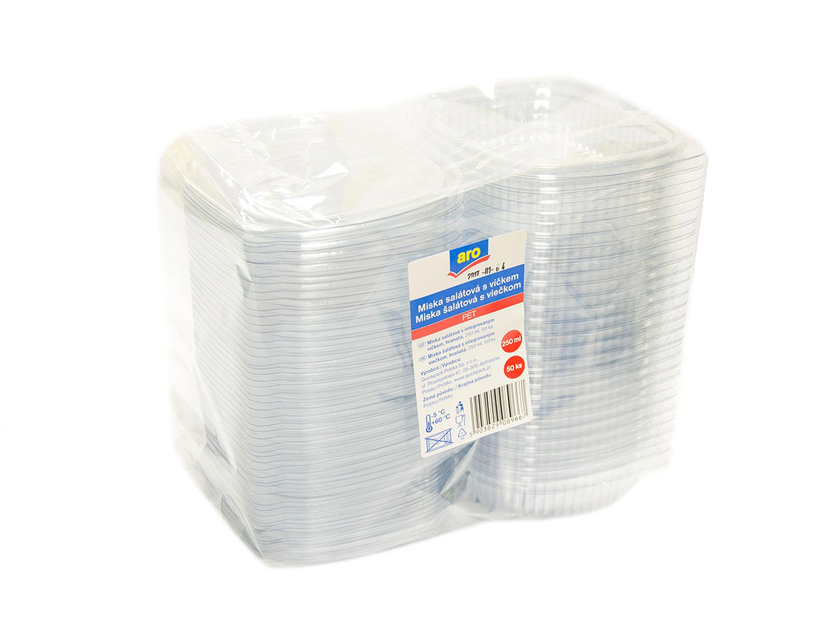 aro Miska šalátová s viečkom plast 250 ml 50 ks