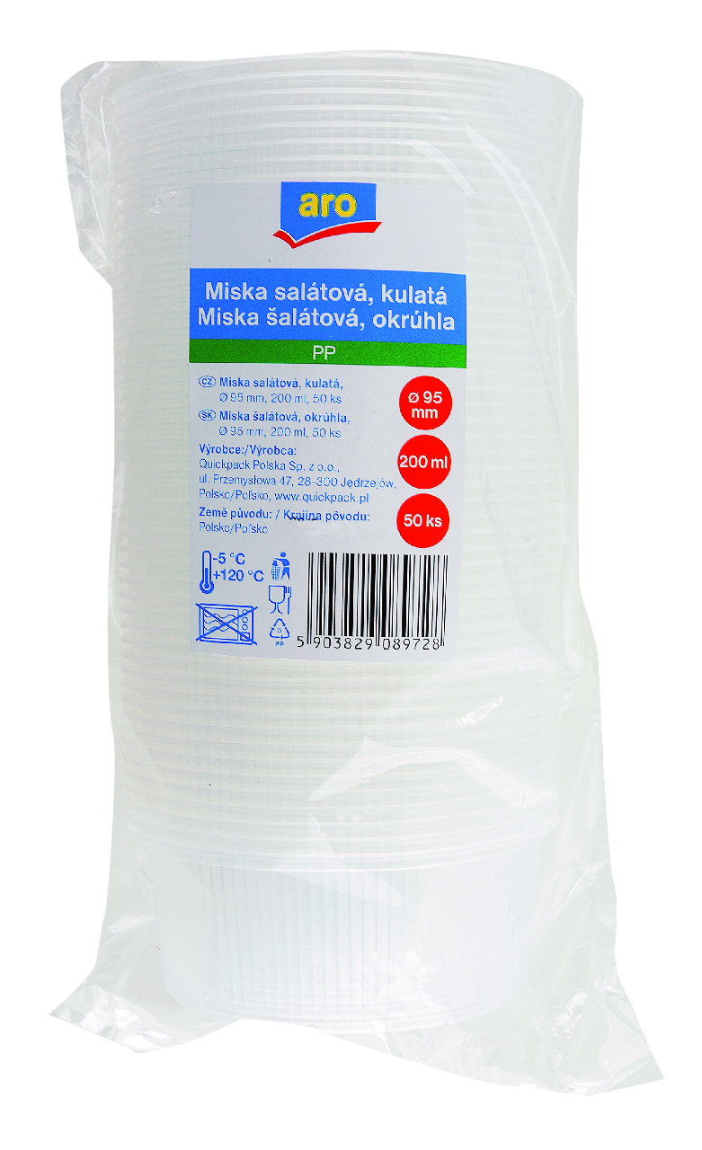 aro Miska šalátová okrúhla plast 200 ml 50 ks