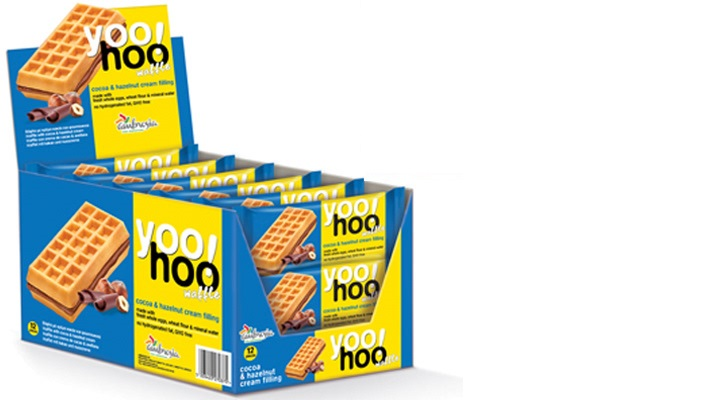yoohoo! Waffle plnené kakaovo-orieškovou náplňou 12 x 50 g