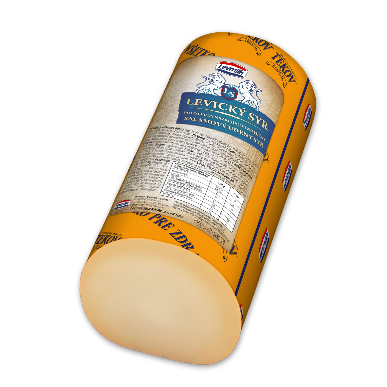 LEVMILK Levický údený salámový syr mini 45 % chlad. váž. cca 1 kg