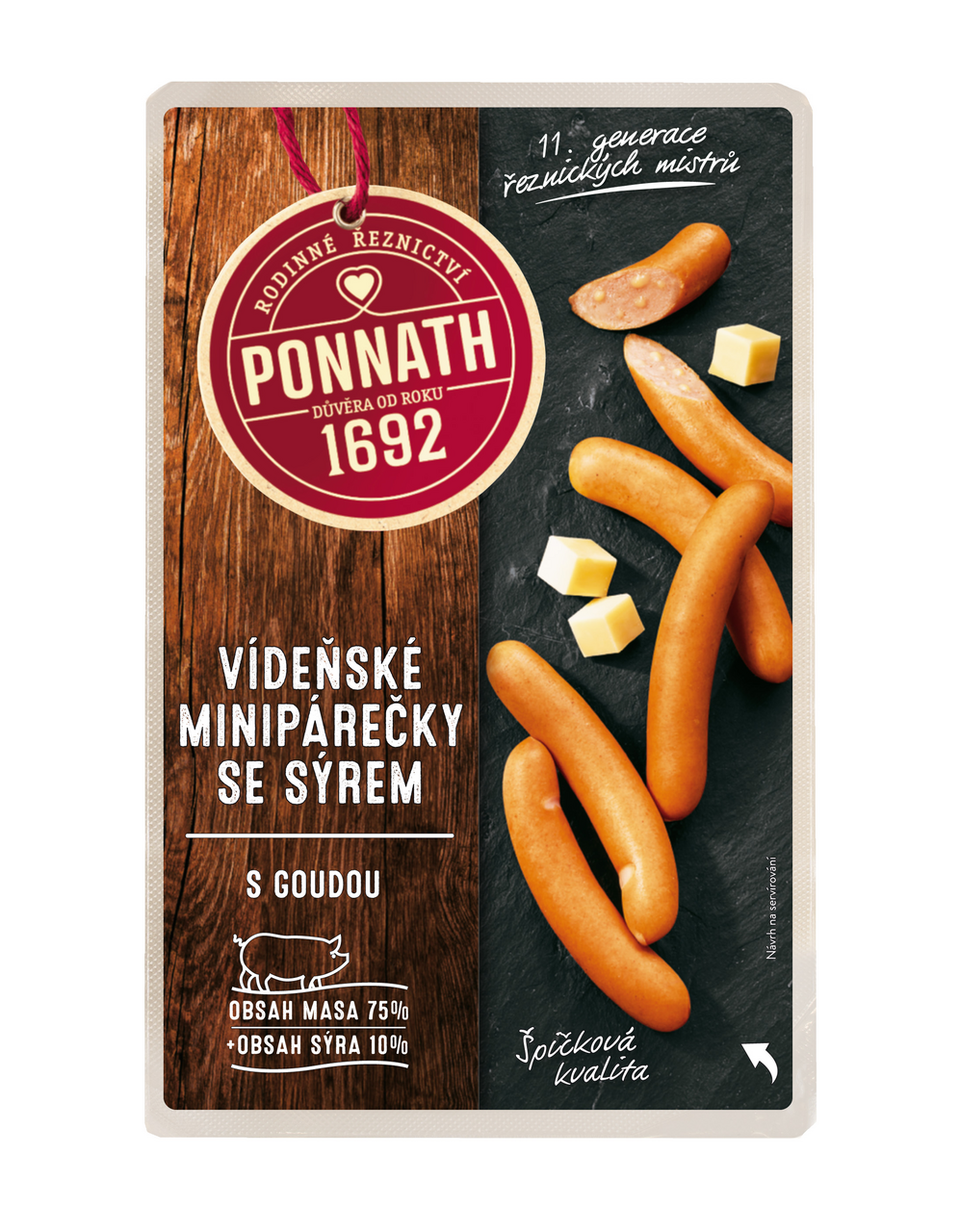 PONNATH Viedenské minipárky so syrom chlad. 200 g
