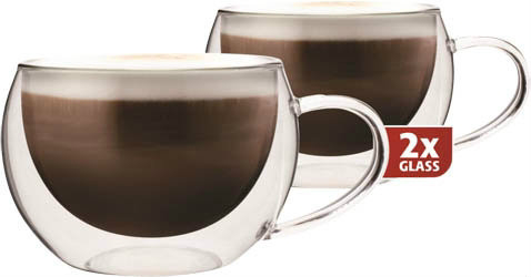 MAXXO Termo šálka Capuccino 300 ml sklo 2 ks