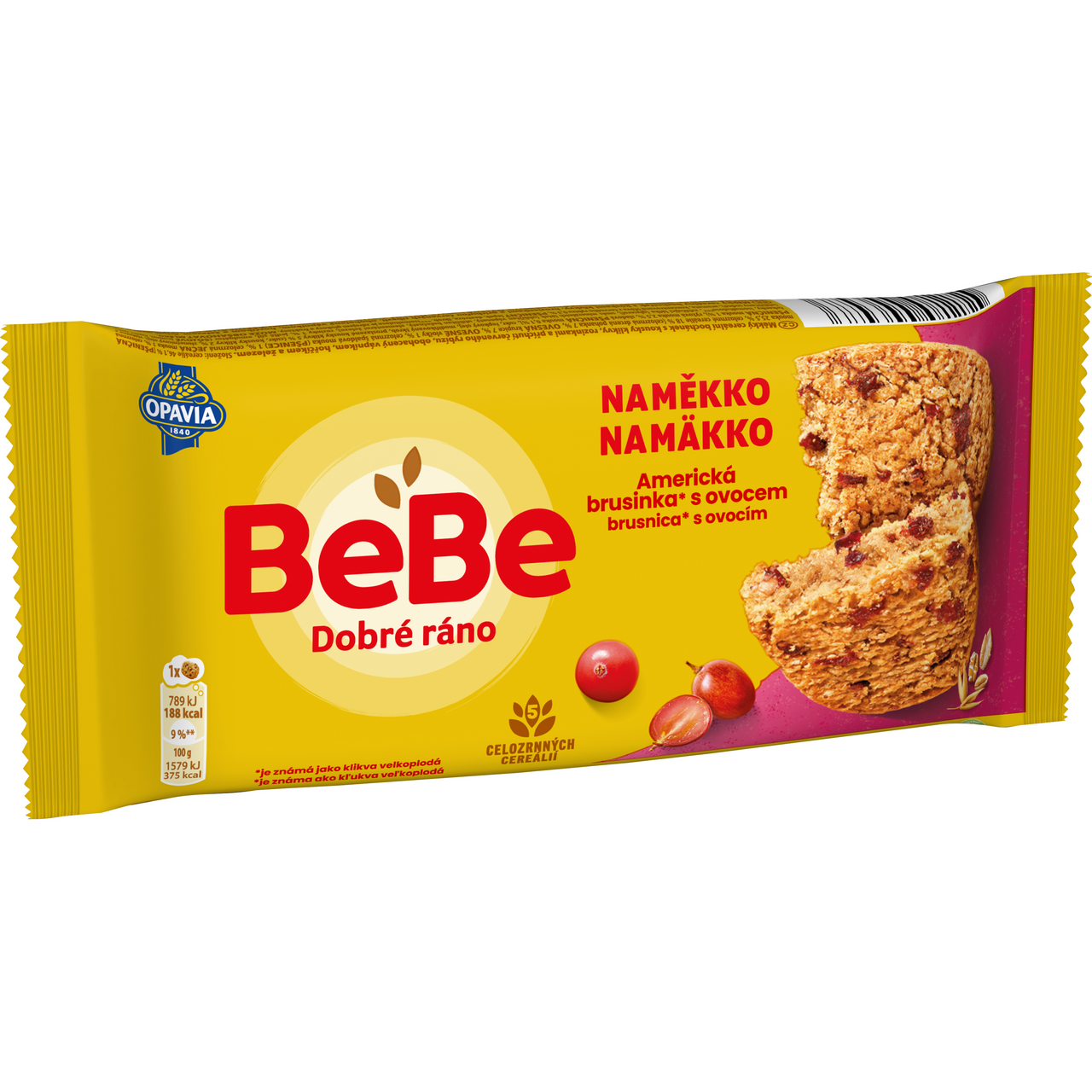 OPAVIA BeBe Dobré ráno na mäkko brusnice s ovocím 14 x 50 g