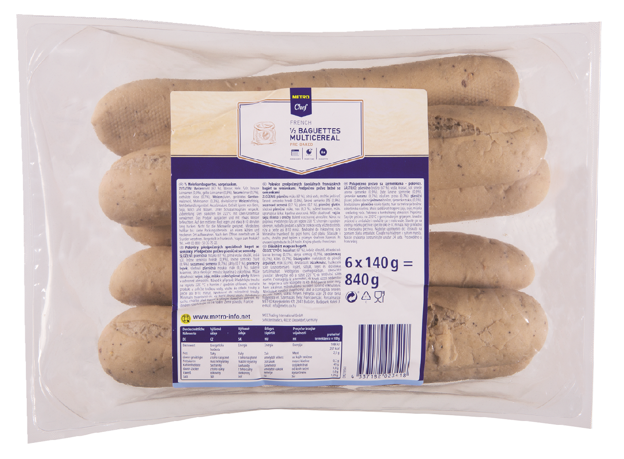 METRO Chef Bagety cereálne 1/2 6 x 140 g
