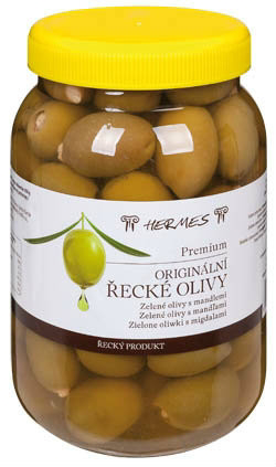 DMHERMES Olivy zelené s mandľou 600 g