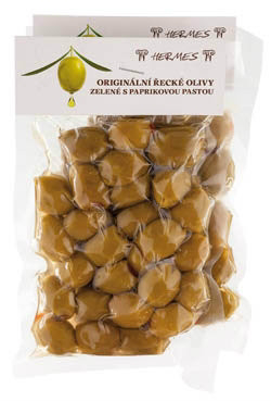 DMHERMES Olivy zelené s paprikou 2 x 150 g