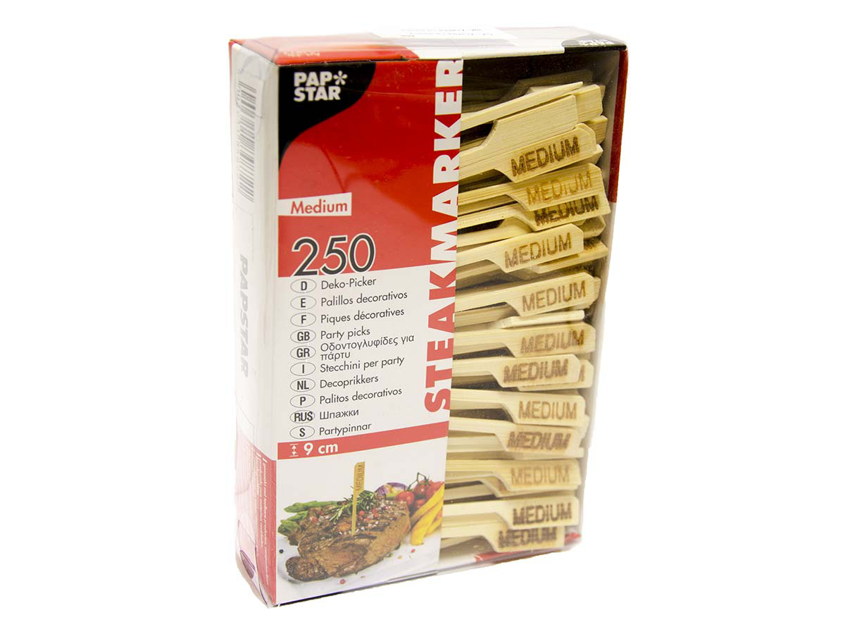 PAPSTAR Napichovadlo na steaky Medium 9 cm 250 ks