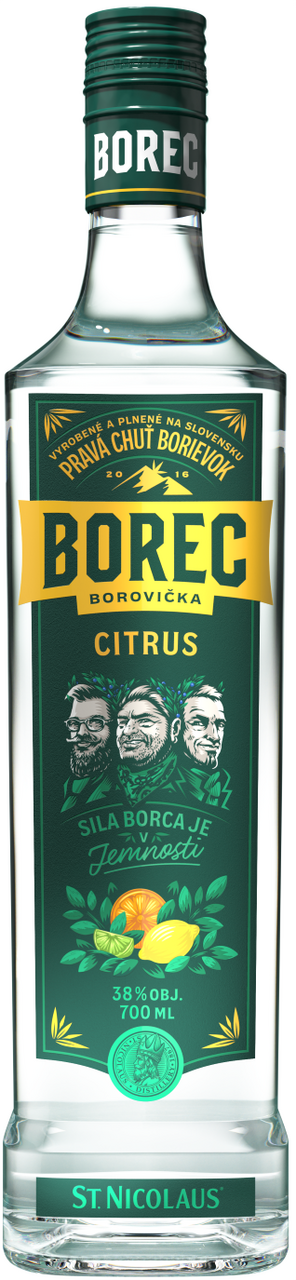 ST. NICOLAUS Borec borovička 38% citrus 700 ml