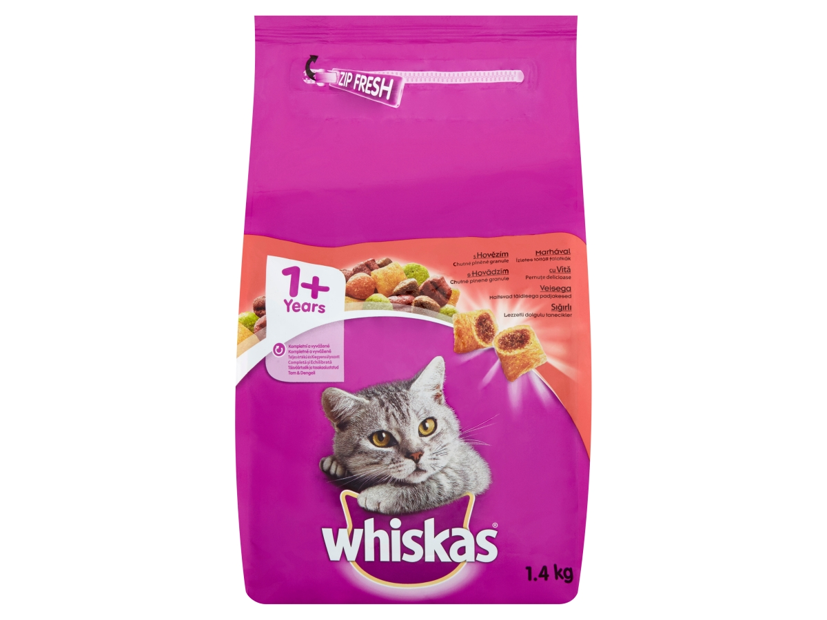 whiskas Granuly s hovädzím mäsom 1,4 kg