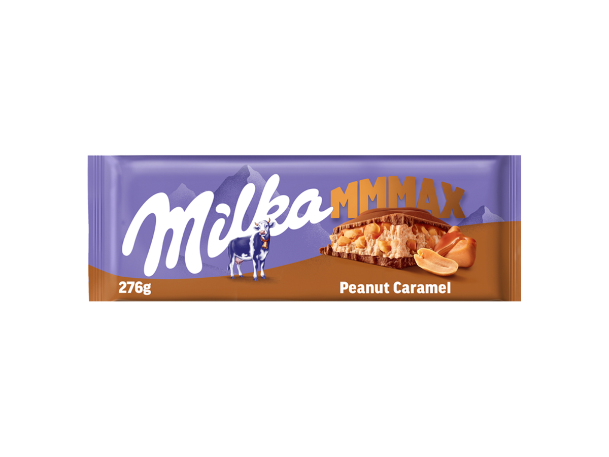 Milka Mmmax tabuľková čokoláda peanut caramel/ arašidy a karamel 276 g