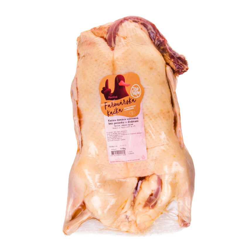 TOP-FARM Kačica s drobkami vykŕmená SK chlad. váž. cca 4,5-6 kg/ks