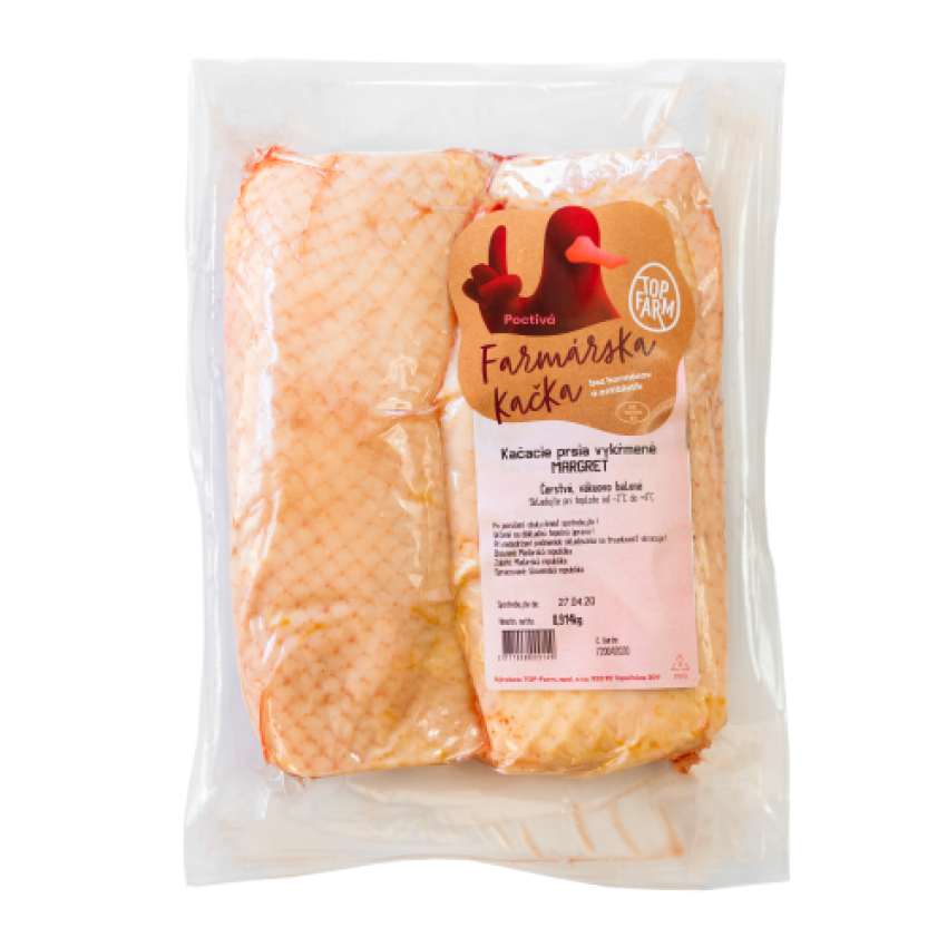 TOP-FARM Kačacie prsia bez kosti s kožou SK chlad. váž. cca 400-500 g/ ks