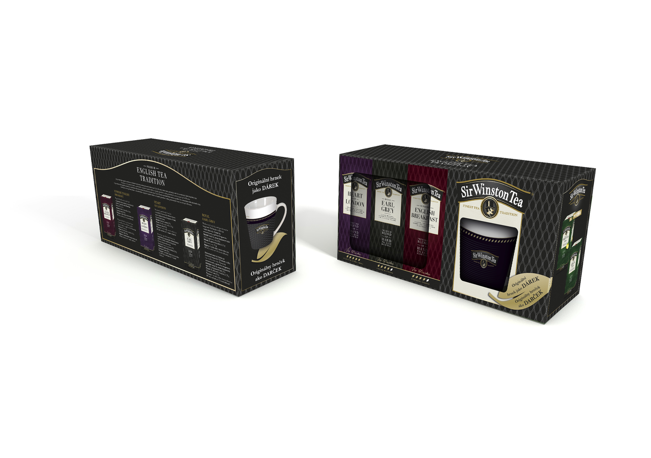 Sir Winston Čierny čaj 3 x + hrnček 111 g