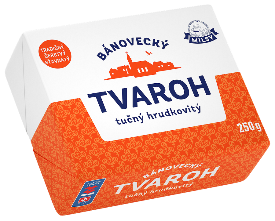 MILSY Bánovecký tvaroh tučný hrudkový chlad. 250 g