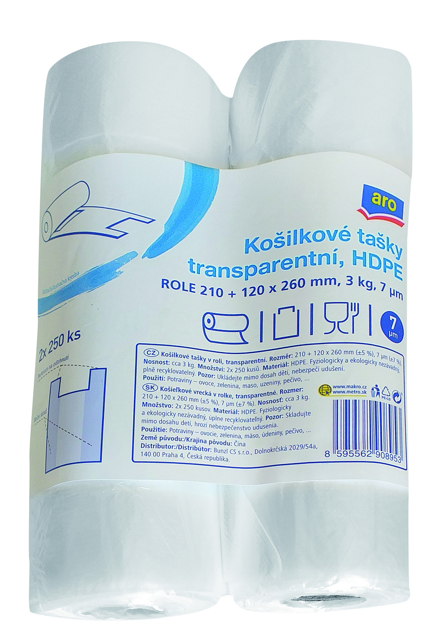 aro Tašky košieľkové rolka 3 kg 2 x 250 ks 