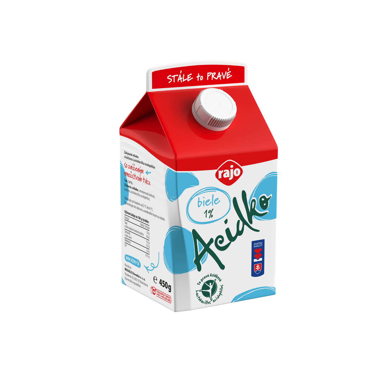 rajo Acidko nízkotučné kyslomliečny nápoj chlad. 8 x 450 g