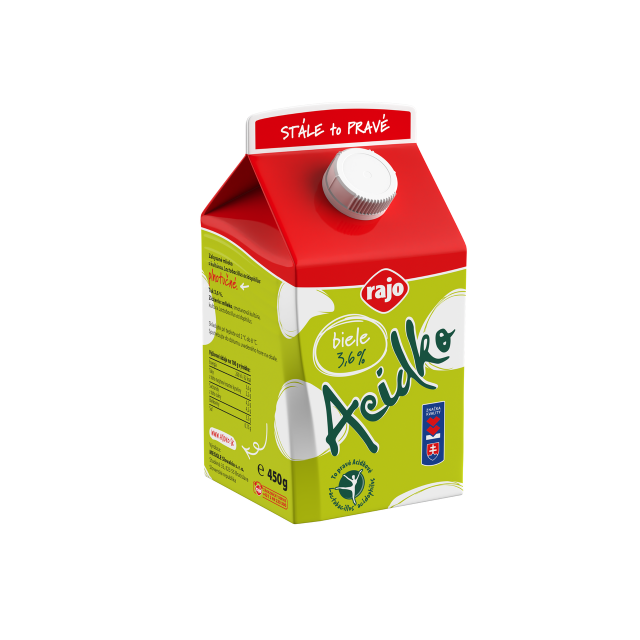 rajo Acidko plnotučné kyslomliečny nápoj chlad. 8 x 450 g