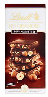 Lindt Grandes Čokoláda horká lieskový orech 150 g