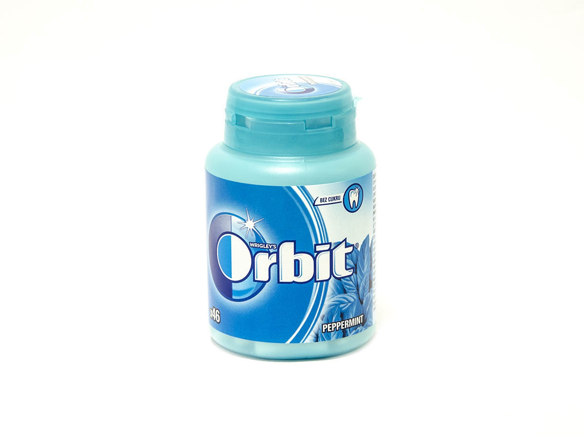 Orbit žuvačky peppermint dražé 64 g dóza