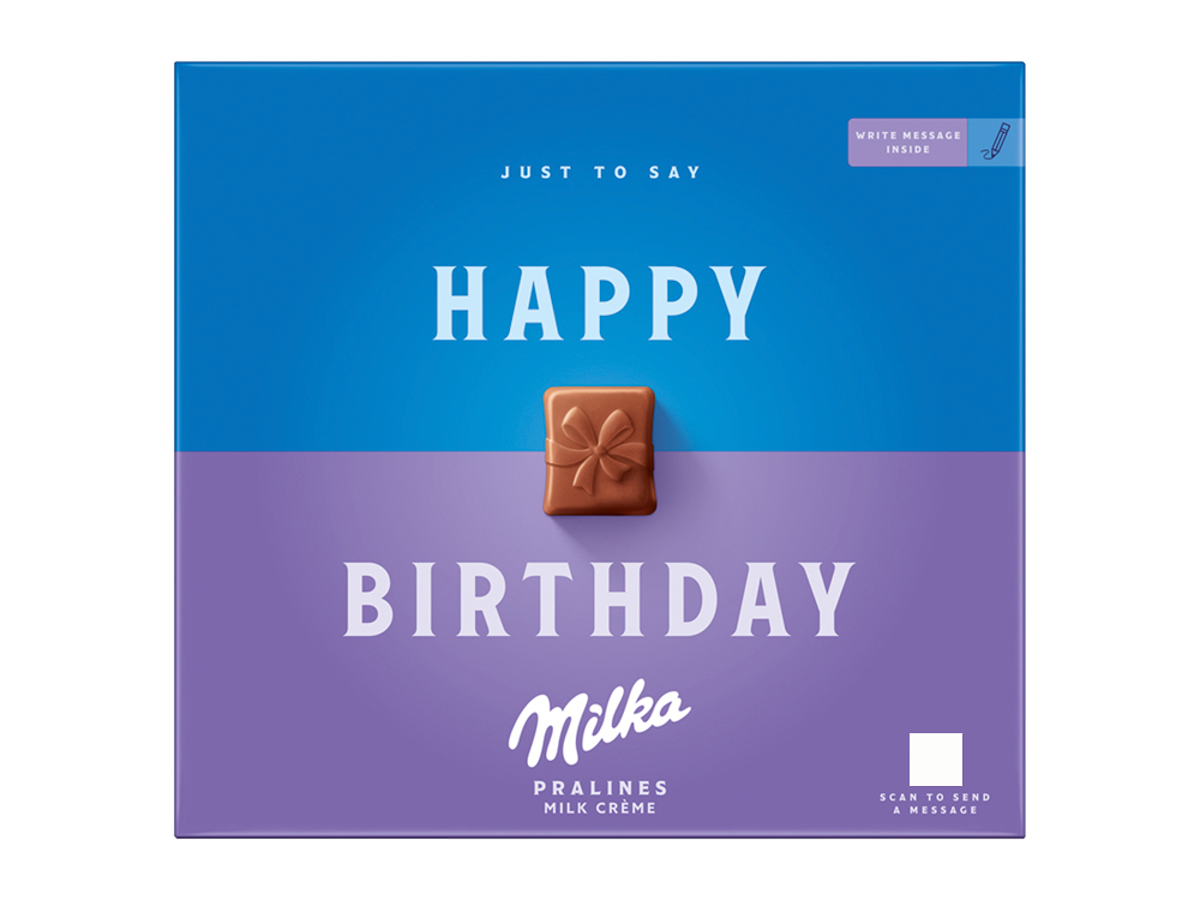 Milka Happy Birthday bonboniéra mliečna náplň 110 g