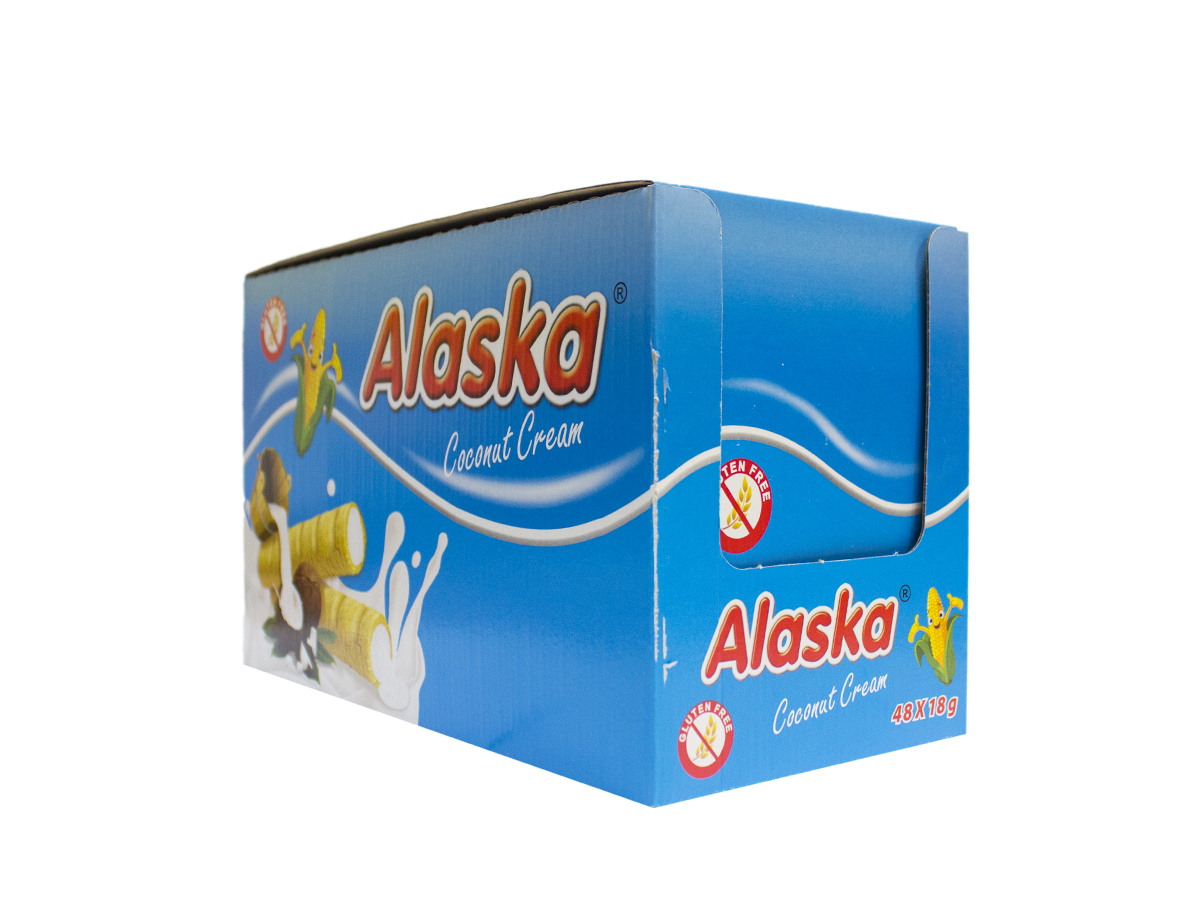 Alaska kukuričné trubičky plnené kokosovým krémom 48 x 18 g