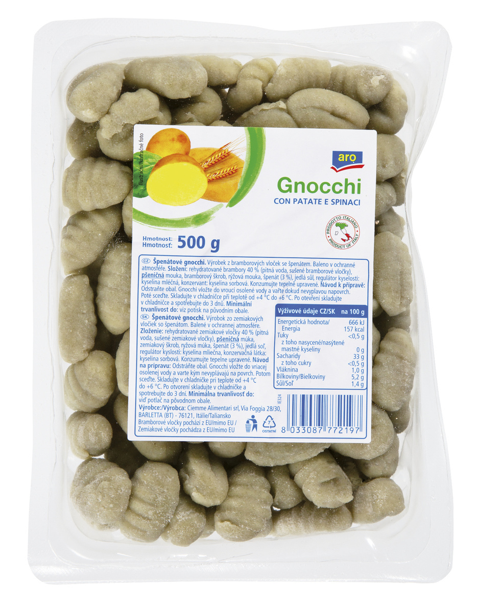 aro Gnocchi spinachi chlad. 500 g