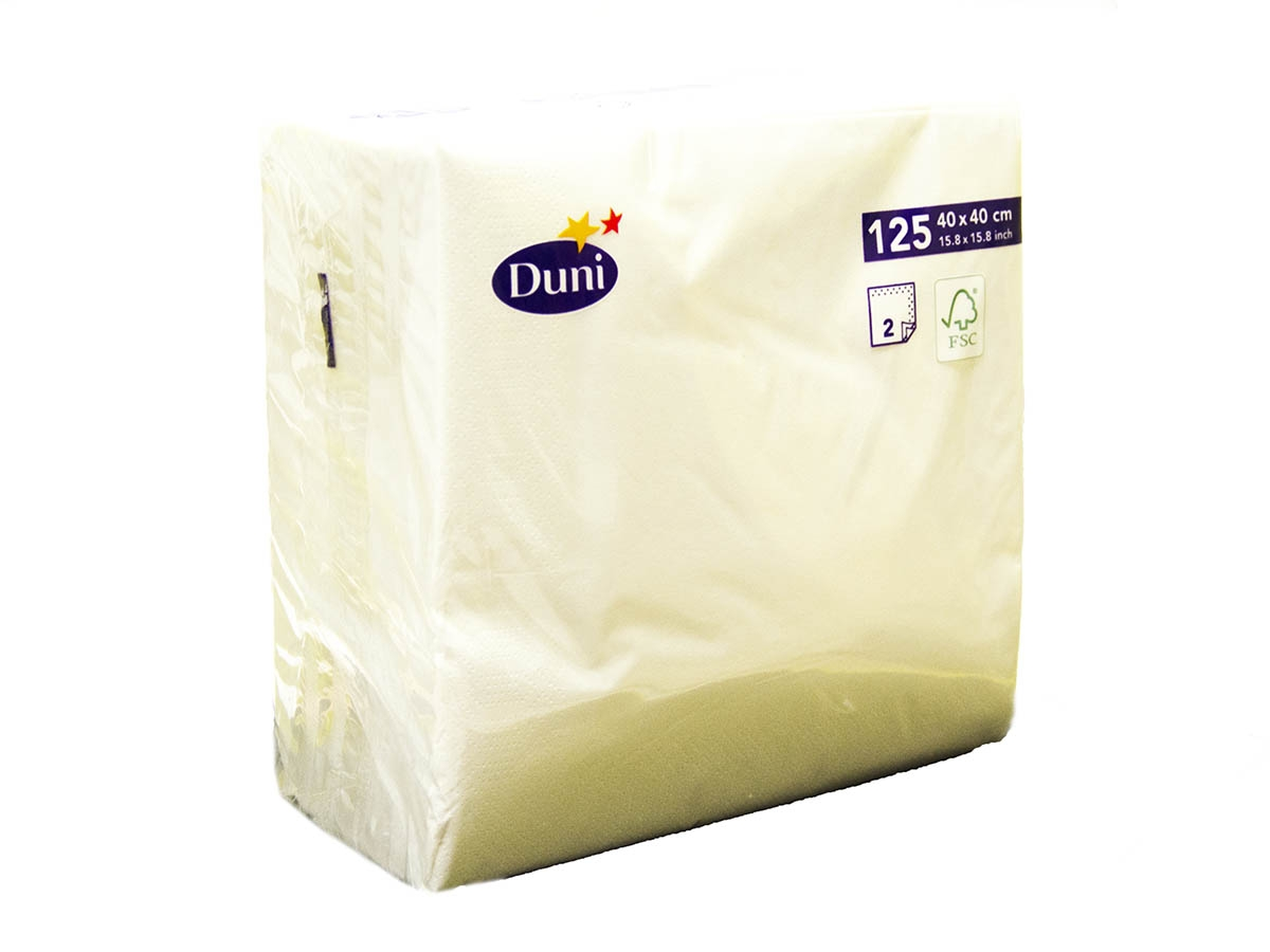 Duni servítky papierové biele 2-vrstvové 40 cm 125 ks
