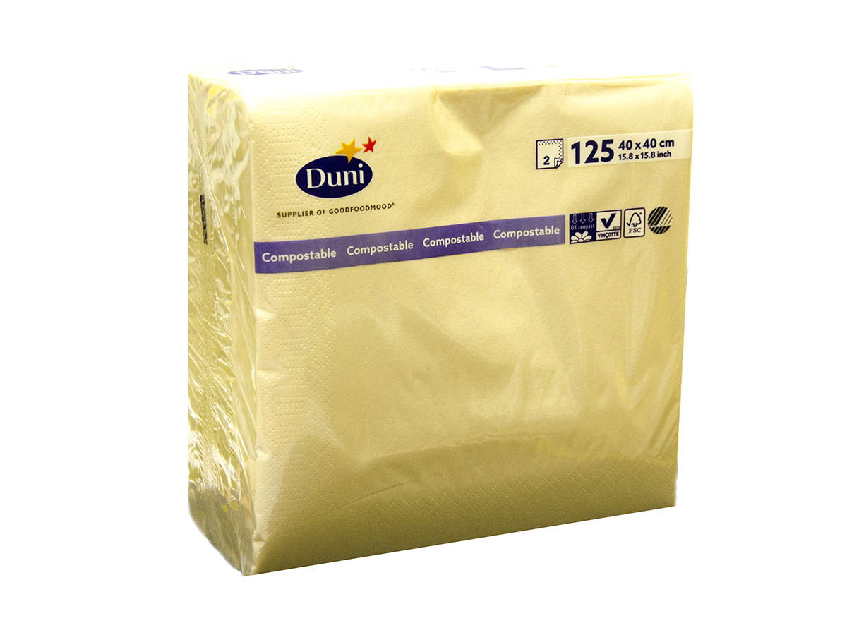 Duni servítky papierové vanilkové 2-vrstvové 40 cm 125 ks