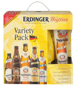 Erdinger pivo variety pack 5 x 500 ml SKLO + pohár