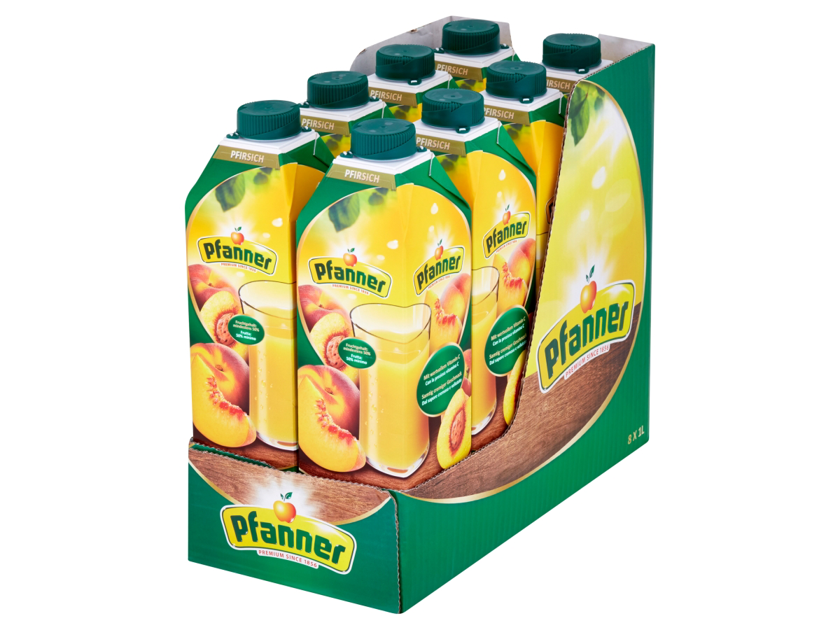 Pfanner nektár broskyňa 50 % 8 x 1 l