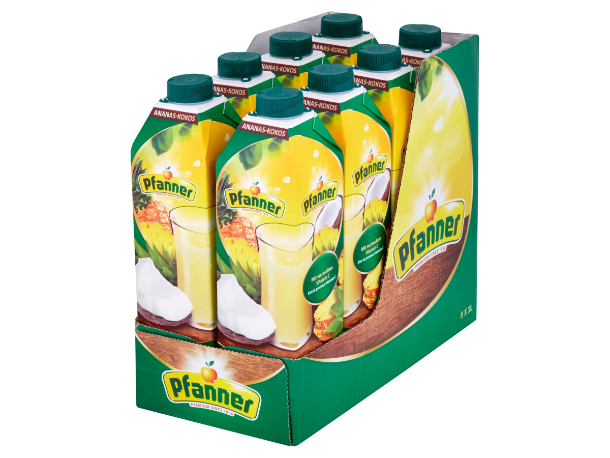 Pfanner nektár annanás a kokos 25 % 8 x 1 l