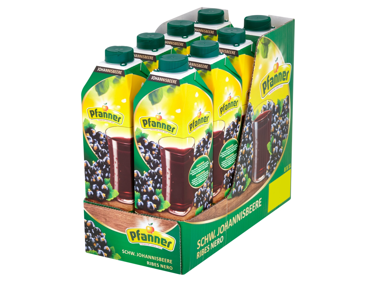 Pfanner nektár čierna ríbezľa 25 % 8 x 1 l