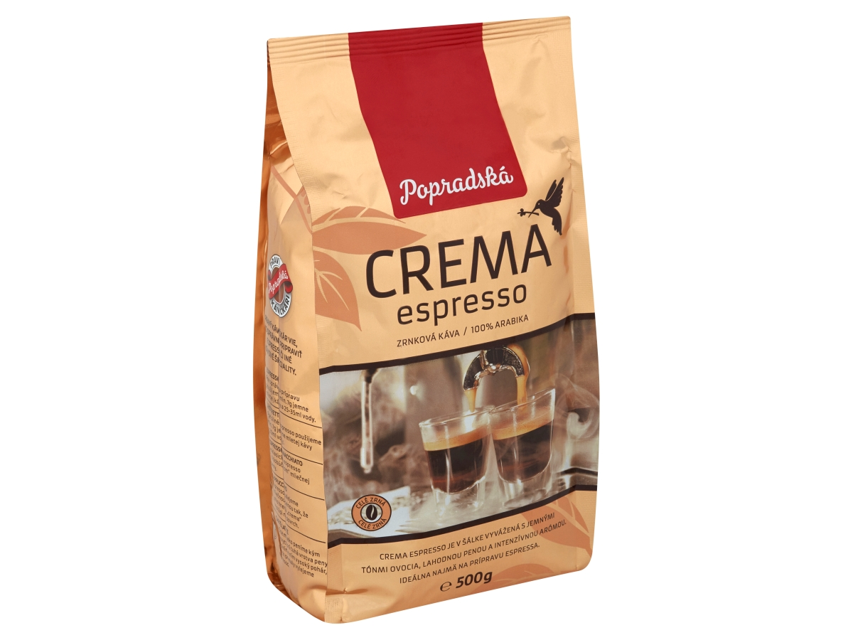 Popradská Crema Espresso káva zrnková 500 g